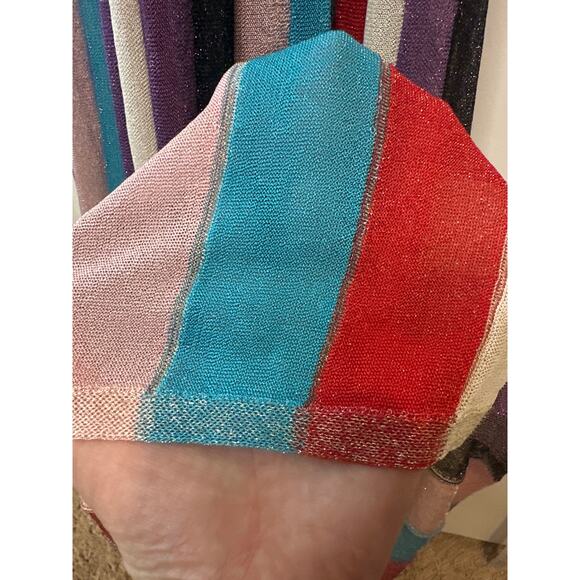 Rebecca Vallance NWT Metallic Stripe Knit Maxi Dress Size Medium - Picture 11 of 12